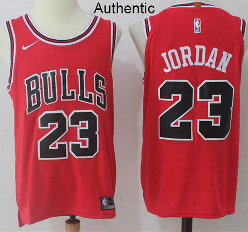 Nike Bulls #23 Michael Jordan Red NBA Authentic Icon Edition Jersey - Click Image to Close