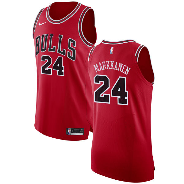 Nike Bulls #24 Lauri Markkanen Red NBA Authentic Icon Edition Jersey