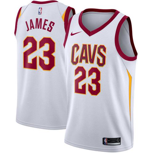 Nike Cavaliers #23 LeBron James White NBA Swingman Association Edition Jersey