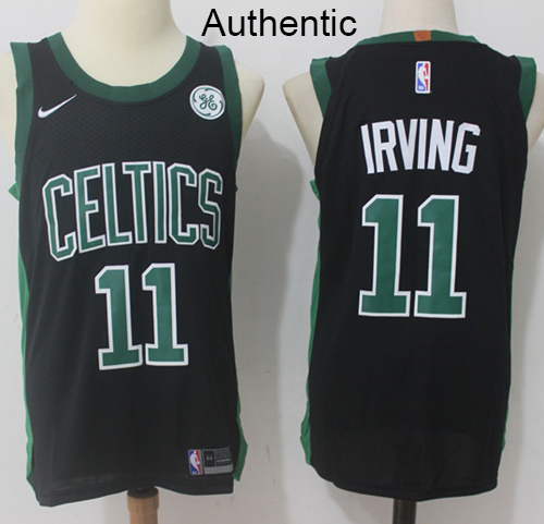 Nike Celtics #11 Kyrie Irving Black NBA Authentic Statement Edition Jersey