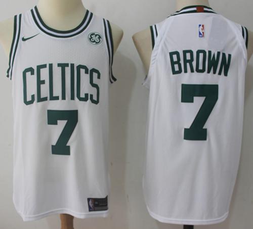 Nike Celtics #7 Jaylen Brown White NBA Swingman Association Edition Jersey - Click Image to Close