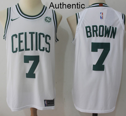 Nike Celtics #7 Jaylen Brown White NBA Authentic Association Edition Jersey