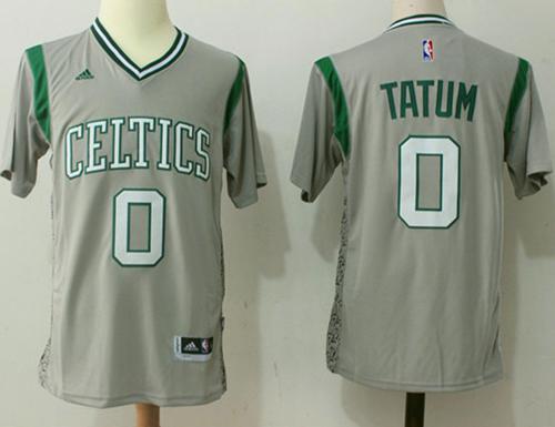 Celtics #0 Jayson Tatum Gray Pride Stitched NBA Jersey