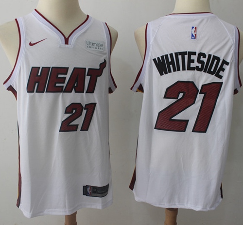Nike Heat #21 Hassan Whiteside White NBA Swingman Association Edition Jersey