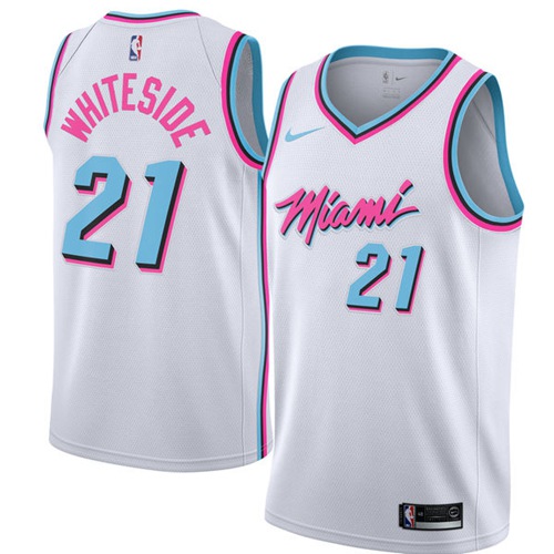 Nike Heat #21 Hassan Whiteside White NBA Swingman City Edition Jersey