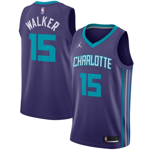 Nike Hornets #15 Kemba Walker Purple NBA Jordan Swingman Statement Edition Jersey - Click Image to Close