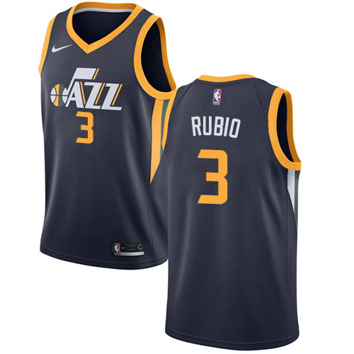 Nike Jazz #3 Ricky Rubio Navy NBA Swingman Icon Edition Jersey