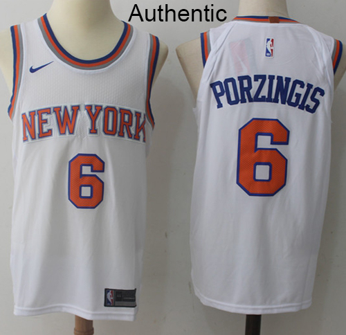 Nike Knicks #6 Kristaps Porzingis White NBA Authentic Association Edition Jersey