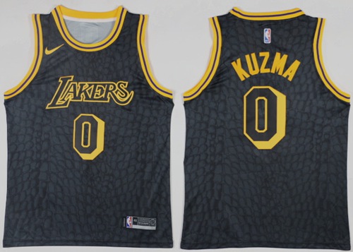 Nike Lakers #0 Kyle Kuzma Black NBA Swingman City Edition Jersey