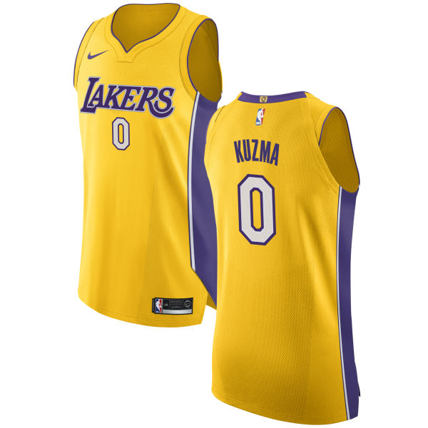 Nike Lakers #0 Kyle Kuzma Gold NBA Authentic Icon Edition Jersey