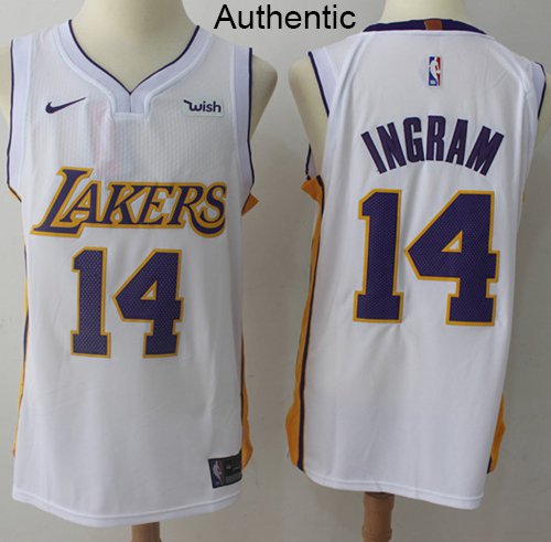 Nike Lakers #14 Brandon Ingram White NBA Authentic Association Edition Jersey