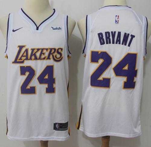 Nike Lakers #24 Kobe Bryant White NBA Swingman Association Edition Jersey