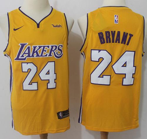 Nike Lakers #24 Kobe Bryant Gold NBA Swingman Icon Edition Jersey