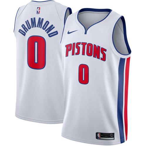 Nike Pistons #0 Andre Drummond White NBA Swingman Association Edition Jersey
