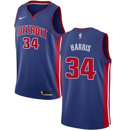 Nike Pistons #34 Tobias Harris Blue NBA Swingman Icon Edition Jersey - Click Image to Close