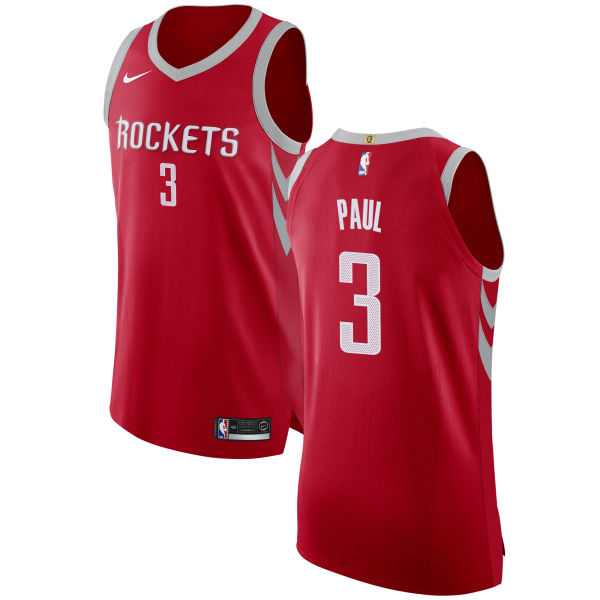 Nike Rockets #3 Chris Paul Red NBA Authentic Icon Edition Jersey