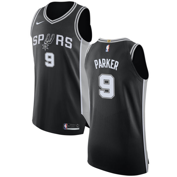 Nike Spurs #9 Tony Parker Black NBA Authentic Icon Edition Jersey