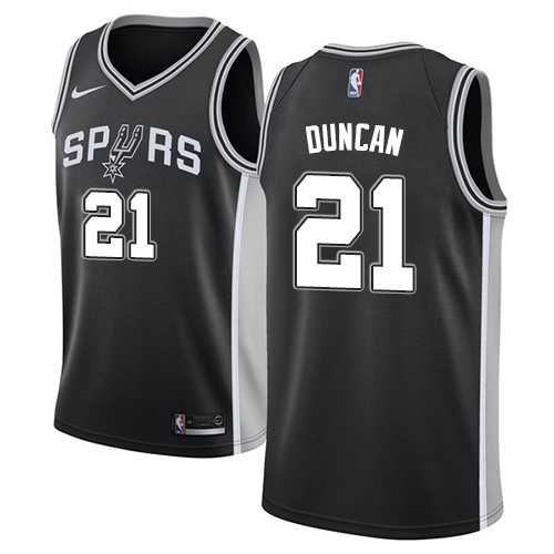 Nike Spurs #21 Tim Duncan Black NBA Swingman Icon Edition Jersey - Click Image to Close