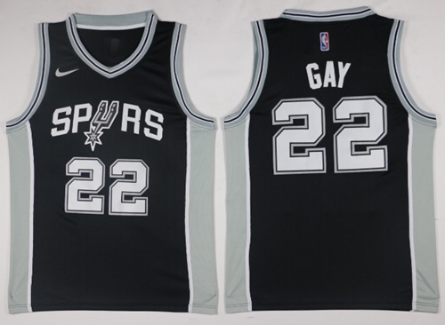 Nike Spurs #22 Rudy Gay Black NBA Swingman Icon Edition Jersey - Click Image to Close