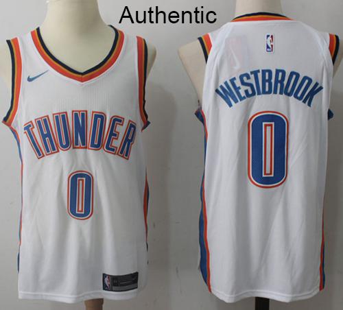 Nike Thunder #0 Russell Westbrook White NBA Authentic Association Edition Jersey