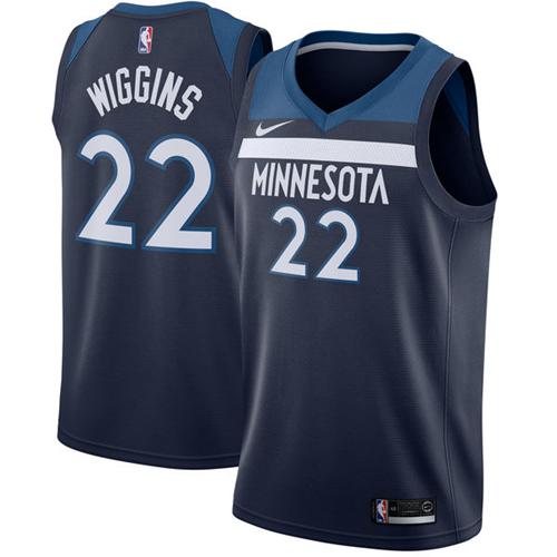 Nike Timberwolves #22 Andrew Wiggins Navy Blue NBA Swingman Icon Edition Jersey
