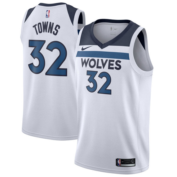 Nike Timberwolves #32 Karl-Anthony Towns White NBA Swingman Association Edition Jersey - Click Image to Close
