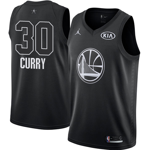 Nike Warriors #30 Stephen Curry Black NBA Jordan Swingman 2018 All-Star Game Jersey