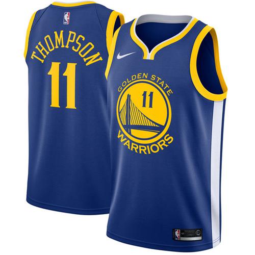 Nike Warriors #11 Klay Thompson Blue NBA Swingman Icon Edition Jersey