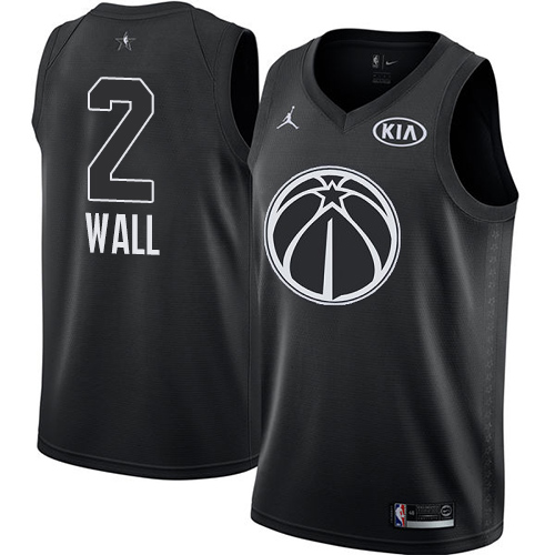 Nike Wizards #2 John Wall Black NBA Jordan Swingman 2018 All-Star Game Jersey - Click Image to Close