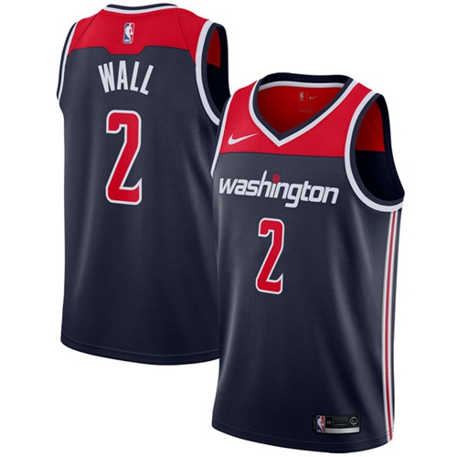 Nike Wizards #2 John Wall Navy Blue NBA Swingman Statement Edition Jersey - Click Image to Close