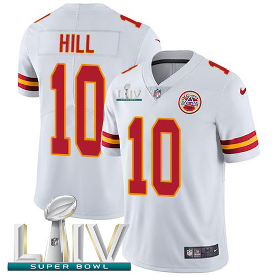 2020 Kansas City Chiefs #10 Tyreek Hill White Super Bowl LIV 2020 Youth Stitched NFL Vapor Untouchab