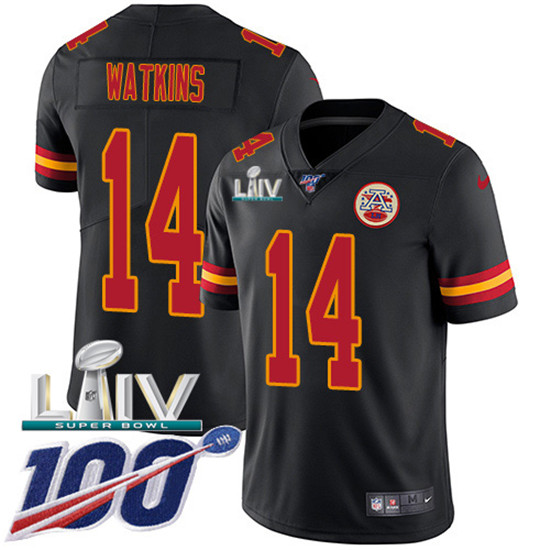 2020 Kansas City Chiefs #14 Sammy Watkins Black Super Bowl LIV 2020 Youth Stitched NFL Limited Rush
