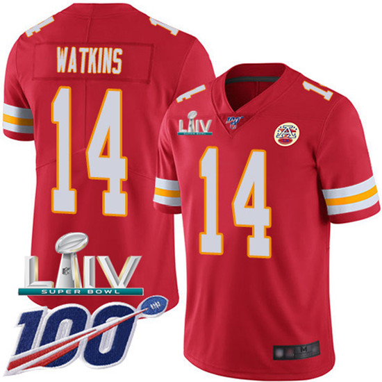 2020 Kansas City Chiefs #14 Sammy Watkins Red Super Bowl LIV 2020 Team Color Youth Stitched NFL 100t