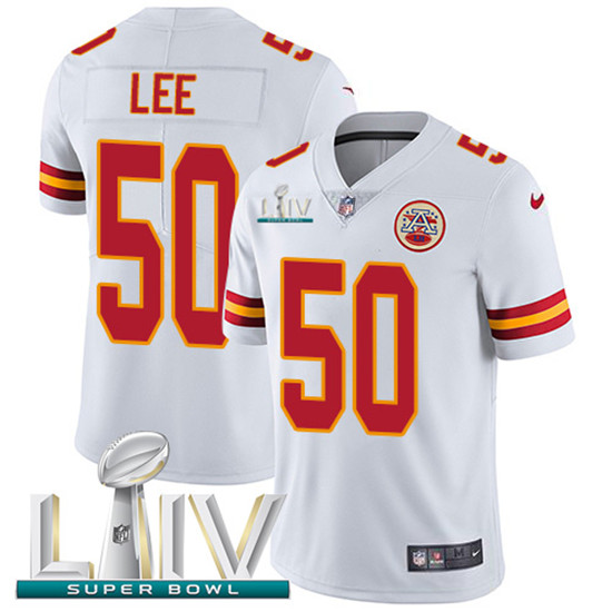 2020 Kansas City Chiefs #50 Darron Lee White Super Bowl LIV 2020 Youth Stitched NFL Vapor Untouchabl