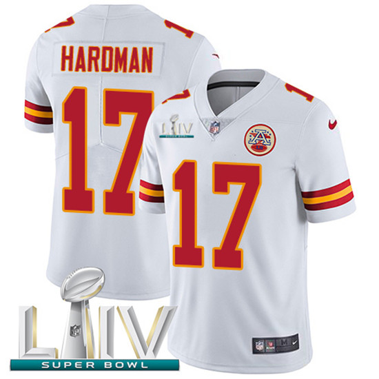 2020 Kansas City Chiefs #17 Mecole Hardman White Super Bowl LIV 2020 Youth Stitched NFL Vapor Untouc