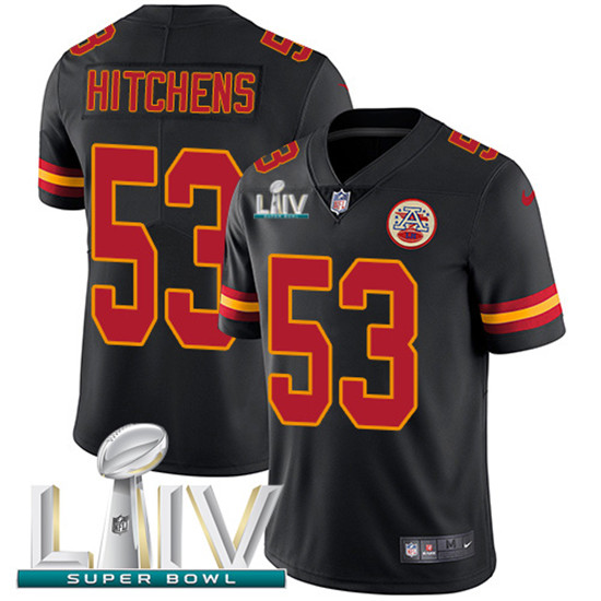 2020 Kansas City Chiefs #53 Anthony Hitchens Black Super Bowl LIV 2020 Youth Stitched NFL Limited Ru