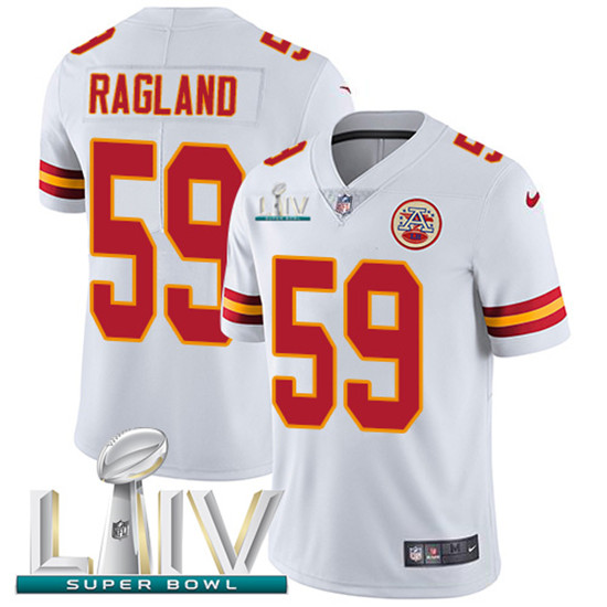 2020 Kansas City Chiefs #59 Reggie Ragland White Super Bowl LIV 2020 Youth Stitched NFL Vapor Untouc