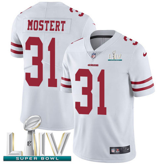 2020 San Francisco 49ers #31 Raheem Mostert White Super Bowl LIV 2020 Youth Stitched NFL Vapor Untou