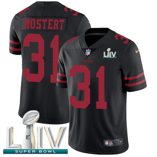 2020 San Francisco 49ers #31 Raheem Mostert Black Super Bowl LIV 2020 Alternate Youth Stitched NFL V