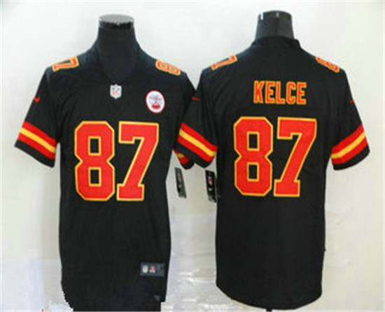 2020 Kansas City Chiefs #87 Travis Kelce Black 2017 Vapor Untouchable Stitched NFL Elite Jersey
