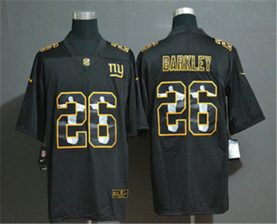2020 New York Giants #26 Saquon Barkley Jesus Faith Black Vapor Untouchable Stitched NFL Limited Jer
