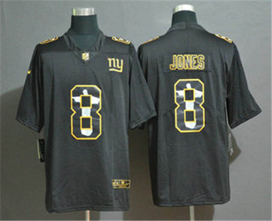 2020 New York Giants #8 Daniel Jones Jesus Faith Black Vapor Untouchable Stitched NFL Limited Jersey