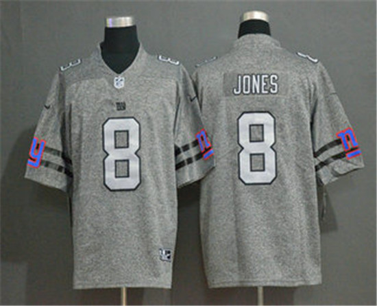 2020 New York Giants #8 Daniel Jones 2019 Gray Gridiron Vapor Untouchable Stitched NFL Limited Jerse - Click Image to Close