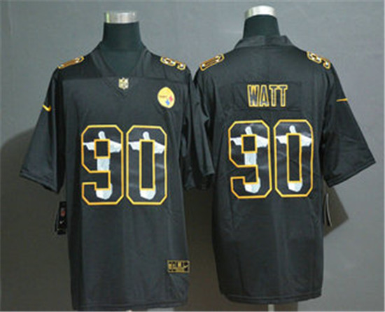 2020 Pittsburgh Steelers #90 T. J. Watt Jesus Faith Black Vapor Untouchable Stitched NFL Limited Jer
