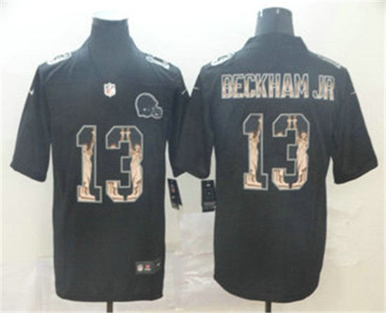 2020 Cleveland Browns #13 Odell Beckham Jr Black Statue Of Liberty Stitched NFL Limited Jersey