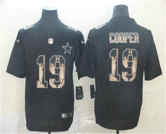 2020 Dallas Cowboys #19 Amari Cooper Black Statue Of Liberty Stitched NFL Limited Jersey