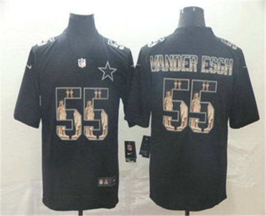2020 Dallas Cowboys #55 Leighton Vander Esch 2019 Black Statue Of Liberty Stitched NFL Limited Jerse