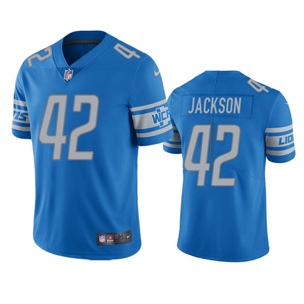 Detroit Lions #42 Justin Jackson Blue Vapor Untouchable Limited Stitched Jersey - Click Image to Close