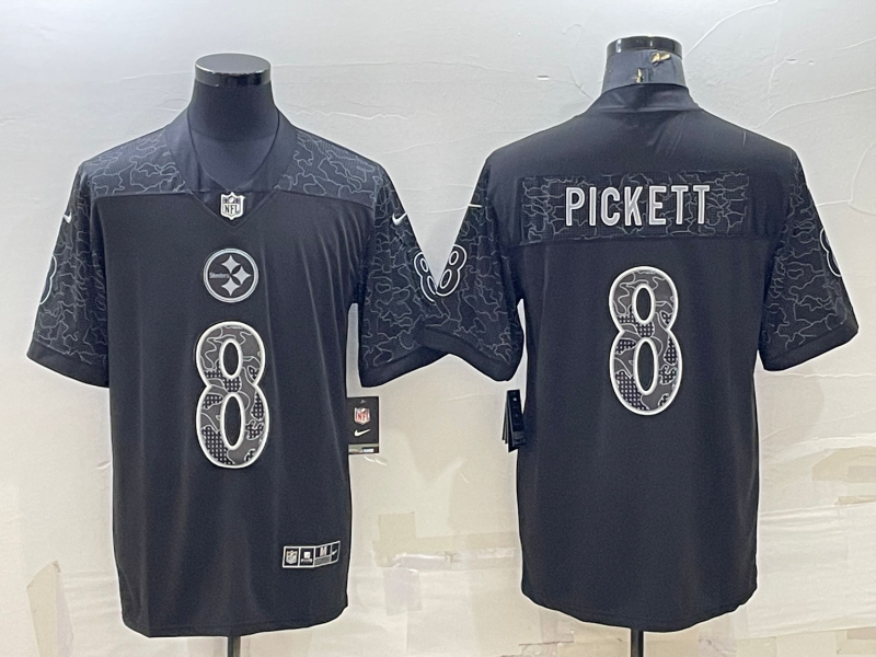 Pittsburgh Steelers #8 Kenny Pickett Black Reflective Limited Stitched Football Jersey