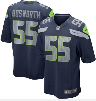 Seattle Seahawks #55 Brian Bosworth Steel Blue Team Color Stitched NFL Vapor Untouchable Limited Jer